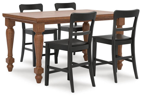 Chadworth Counter Height Dining Table and 4 Barstools
