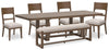 Mesa de comedor Cabalynn, 4 sillas y banco