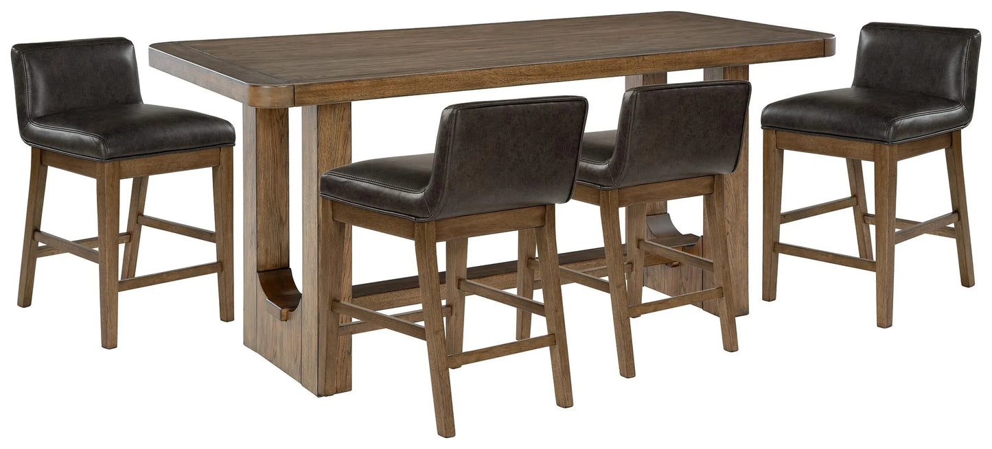 Mesa de comedor Cabalynn de altura de mostrador y 4 taburetes