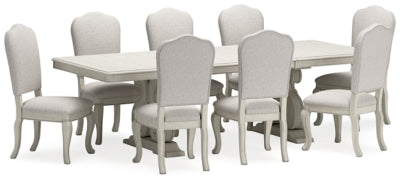 Mesa de comedor extensible Arlendyne y 8 sillas