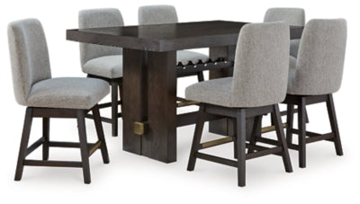 Burkhaus Counter Height Dining Table and 6 Barstools