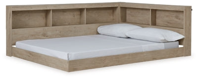 Cama con estantería de almacenamiento Oliah