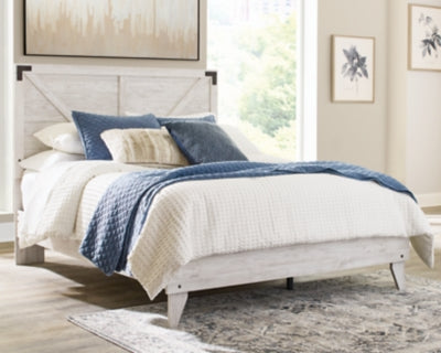 Cama con plataforma y paneles cruzados Shawburn Queen