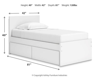 Onita Twin Panel Platform Bed with 1 Side Storage