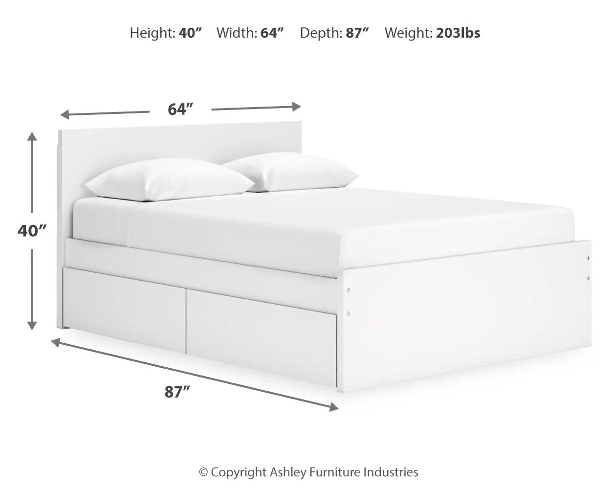 Cama Queen con plataforma y dos laterales de almacenamiento Onita