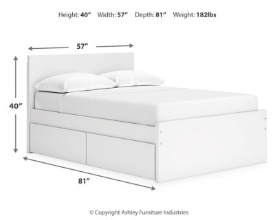 Onita Full Panel Platform Bed with 2 Side Storage
