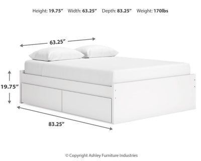 Cama Queen Onita con plataforma y dos laterales de almacenamiento