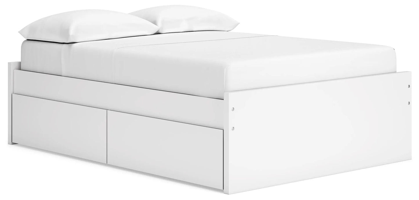 Cama de plataforma completa Onita con 2 compartimentos laterales
