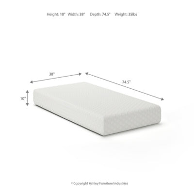 10 Inch Chime Memory Foam Twin Mattress in a Box
