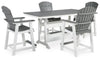 Transville Outdoor Counter Height Dining Table with 4 Barstools