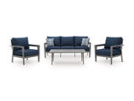 Gali Outdoor Sofa/Chairs/Table Set (Set of 4)