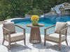 Sunset Lake Outdoor Chairs with Cushions/Table (Set of 3)