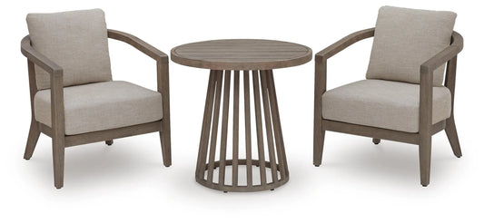 Sunset Lake Outdoor Chairs with Cushions/Table (Set of 3)