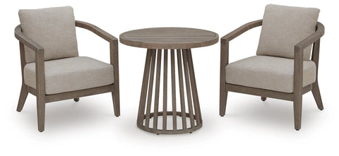 Sunset Lake Outdoor Chairs with Cushions/Table (Set of 3)