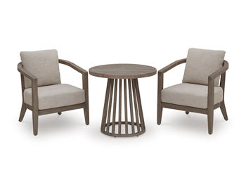 Sunset Lake Outdoor Chairs with Cushions/Table (Set of 3)
