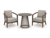 Sunset Lake Outdoor Chairs with Cushions/Table (Set of 3)