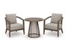 Sunset Lake Outdoor Chairs with Cushions/Table (Set of 3)