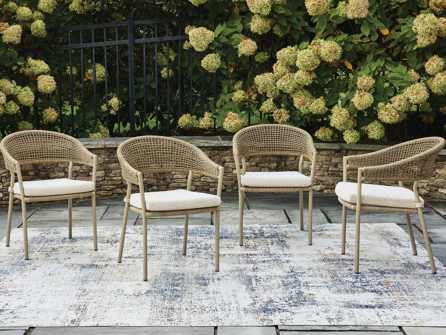 Ocean Park Outdoor Arm Chair with Cushion (Set of 4)