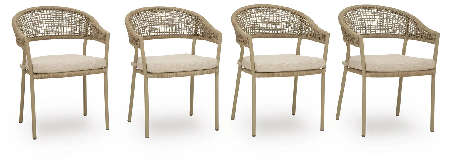 Ocean Park Outdoor Arm Chair with Cushion (Set of 4)
