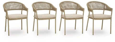 Ocean Park Outdoor Arm Chair with Cushion (Set of 4)