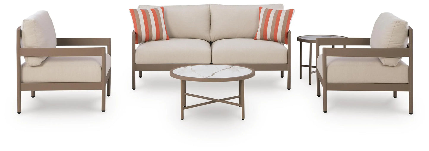 Big Creek Cove Outdoor Love/Chairs/Tables Set (Set of 5)