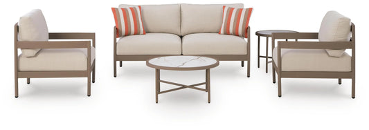 Big Creek Cove Outdoor Love/Chairs/Tables Set (Set of 5)