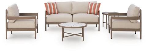 Big Creek Cove Outdoor Love/Chairs/Tables Set (Set of 5)