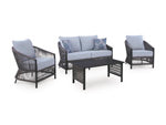 Bodega Island Outdoor Love/Chairs/Table Set (Set of 4)