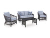Bodega Island Outdoor Love/Chairs/Table Set (Set of 4)