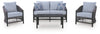 Bodega Island Outdoor Love/Chairs/Table Set (Set of 4)