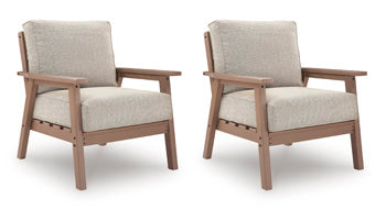 Cliffs Beach Outdoor Lounge Chair with Cushion (Set of 2)