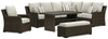 Brook Ranch Outdoor Sofa Sectional, Bench, Lounge Chair and Table