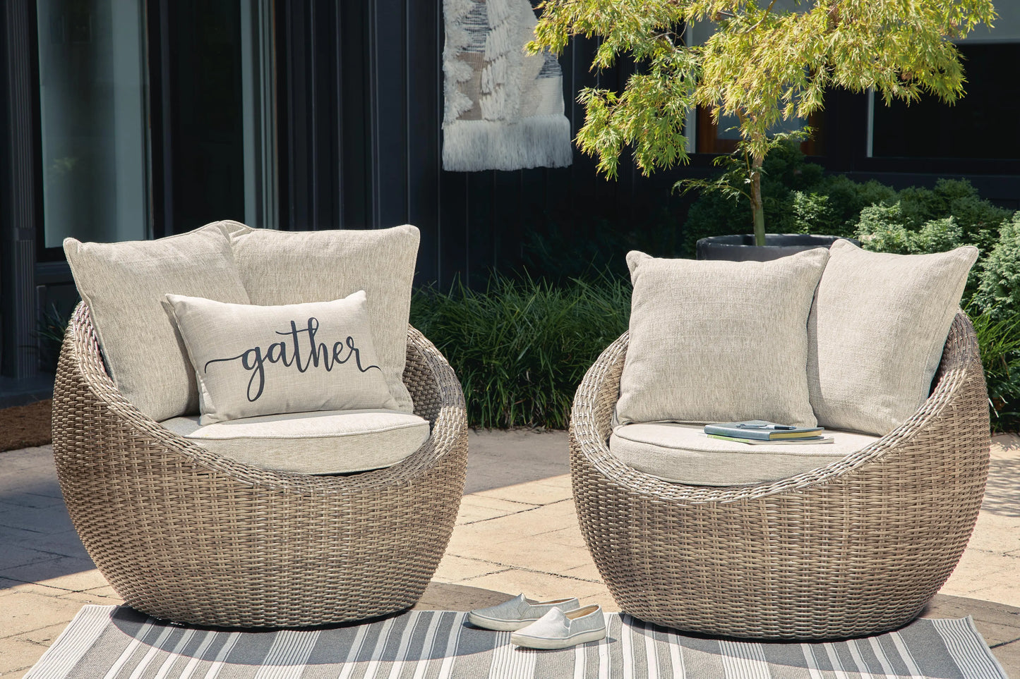 Sillón giratorio Danson con cojín (juego de 2)