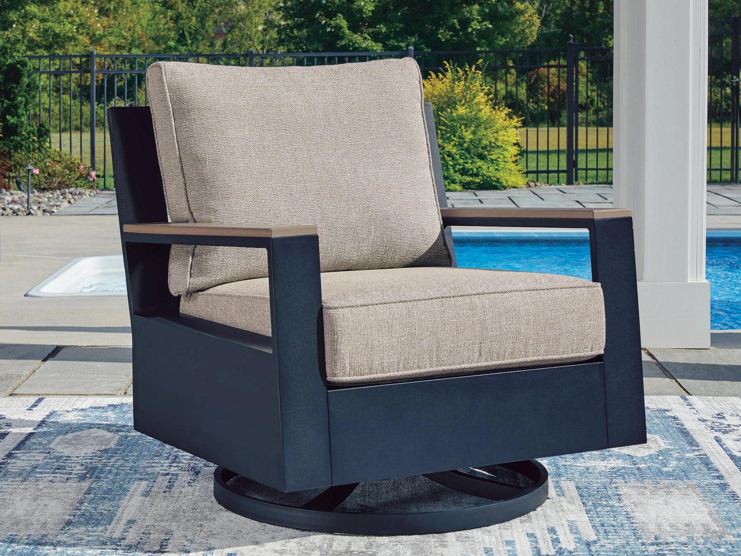 Mabry Shores Outdoor Swivel Glider Chair with Cushion