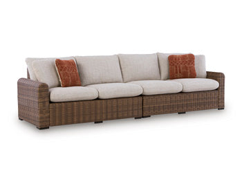 Angel Island Outdoor Right and Left-arm Facing Loveseat with Cushion (Set of 2)
