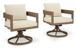 Silla de comedor giratoria para exterior Serene Bay con cojín (juego de 2)