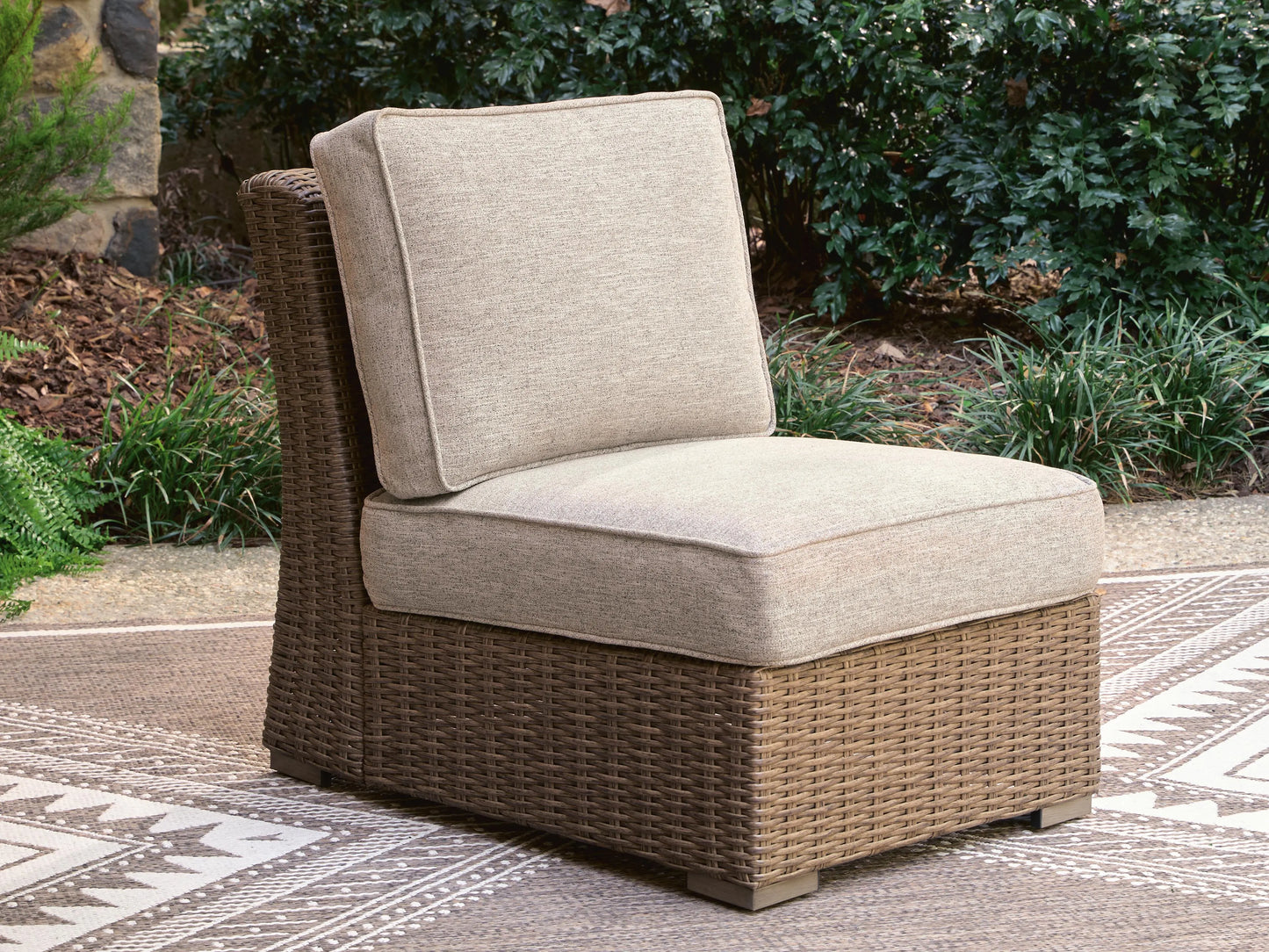 Revare Beach Outdoor Armless Chair with Cushion