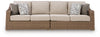Revare Beach Outdoor Right and Left-arm Facing Loveseat with Cushion (Set of 2)