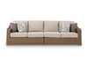 Revare Beach Outdoor Right and Left-arm Facing Loveseat with Cushion (Set of 2)