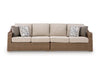 Revare Beach Outdoor Right and Left-arm Facing Loveseat with Cushion (Set of 2)