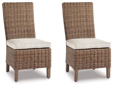 Silla auxiliar de exterior Beachcroft con cojín (juego de 2)