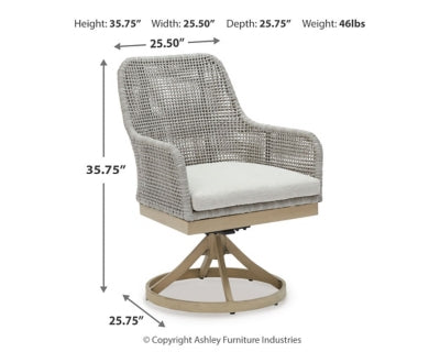 Silla de comedor giratoria para exteriores Seton Creek (juego de 2)