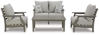 Loveseat de exterior Visola, 2 sillones y mesa de centro