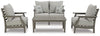 Visola Outdoor Loveseat, 2 Lounge Chairs and Coffee Table