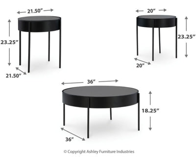 Mesa Ardoline (juego de 3)