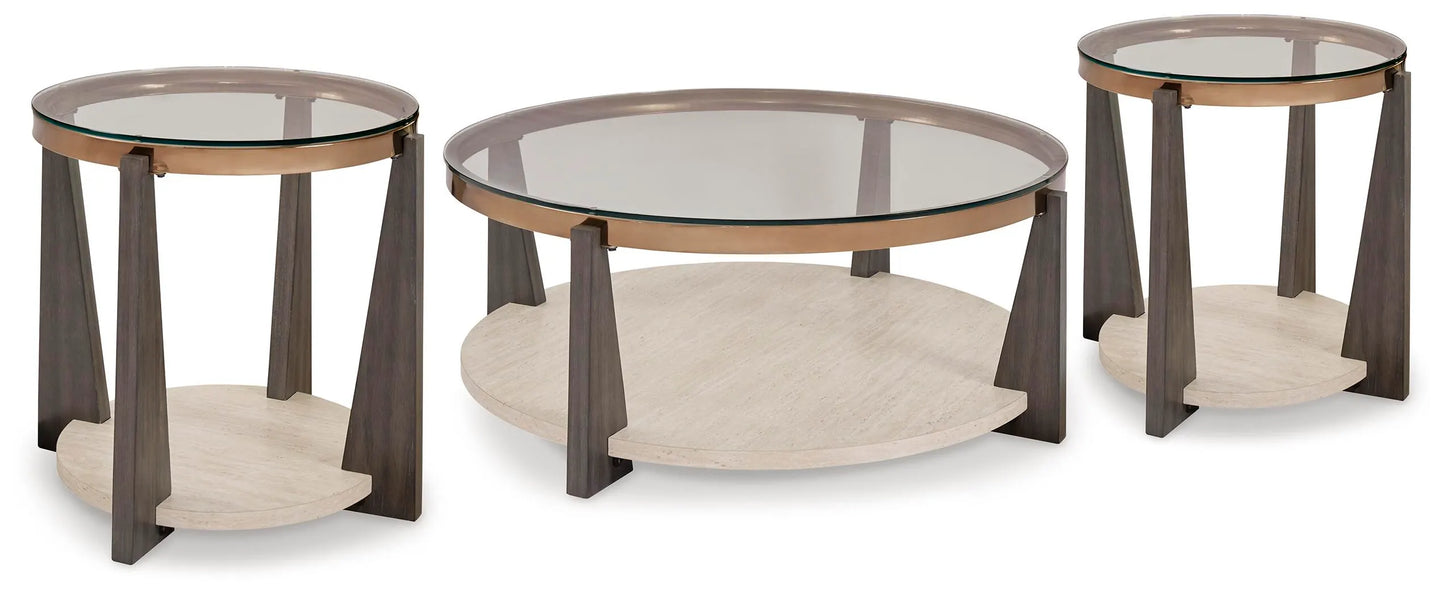 Mesa de centro y dos mesas auxiliares Frazwa