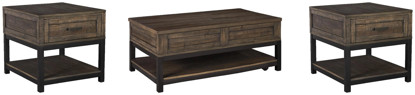 Mesa de centro elevable Johurst y dos mesas auxiliares