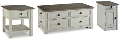 Mesa de centro Bolanburg con mesa auxiliar y mesa auxiliar junto a la silla