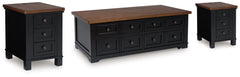 Wildenauer Lift-top Coffee Table and 2 Chairside End Tables