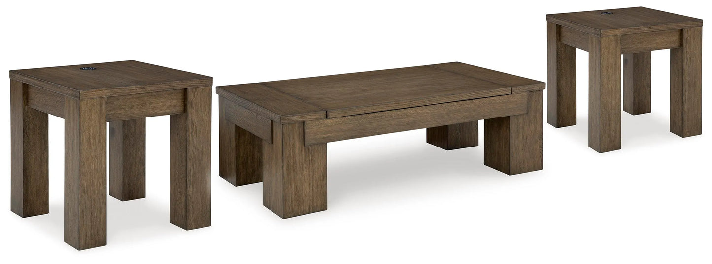 Mesa de centro elevable Rosswain y dos mesas auxiliares
